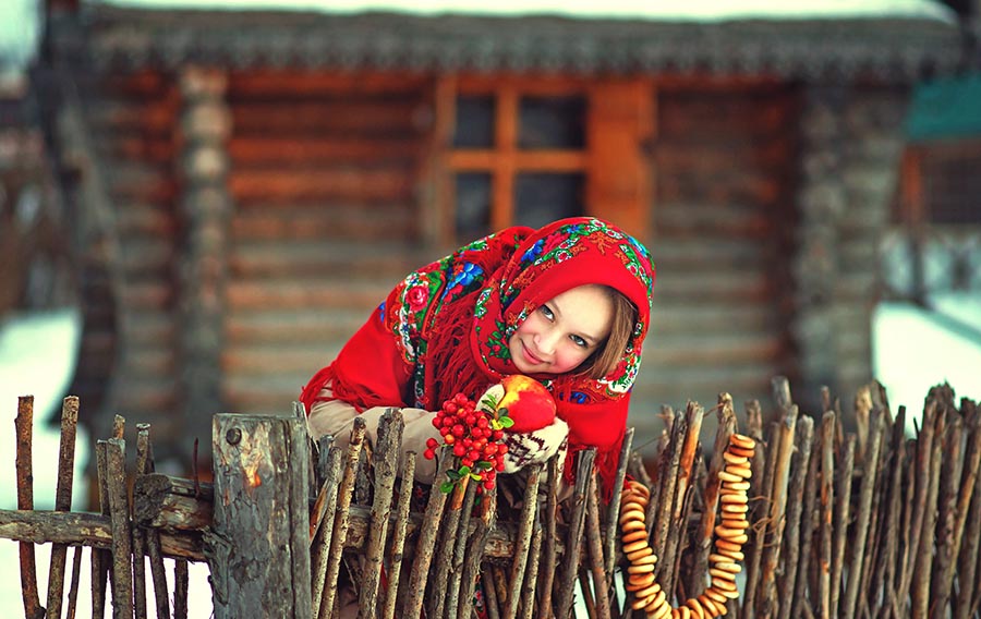 Sexy girl Women in Slavic costumes in Bogota